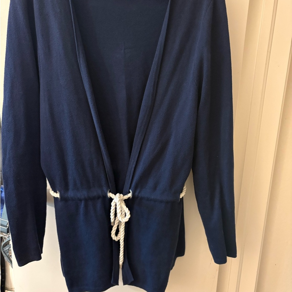 Nautica Navy Women's Cardigan with Rope Detail